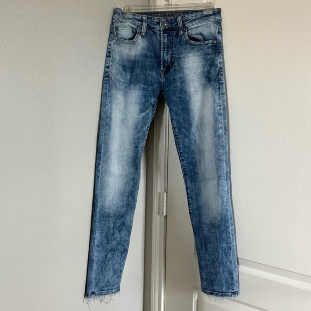 American Eagle Outfitters Mens Slim Skinny Jeans Blue Stretch Pocket 29 x 30 - Picture 7 of 9